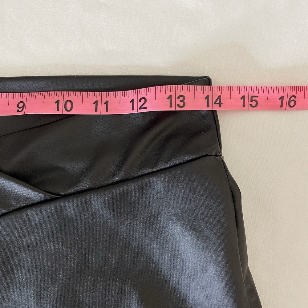 Windsor Mini Skirt Womens Large L Faux Leather Black Stretch - Picture 5 of 9